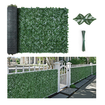 Ivy Privacy Fence, 59 x 98 in Artificial Green Wall Screen, Greenery Ivy Fence with Mesh Cloth Backing and Strengthened Joint, Faux Hedges Vine Leaf Decoration for Outdoor Garden, Yard, Balcony