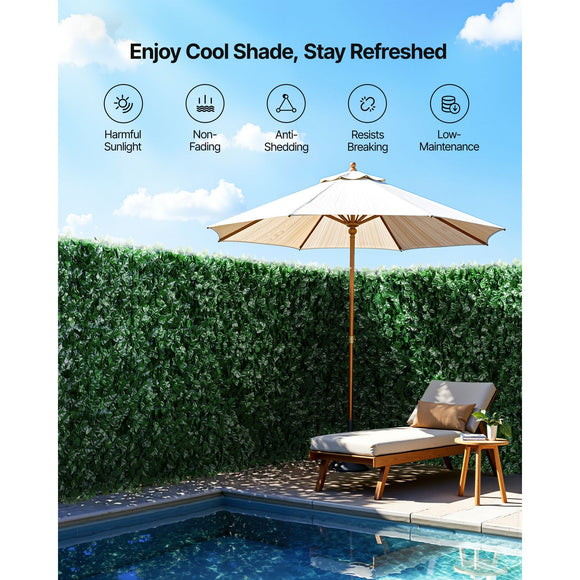 Ivy Privacy Fence, 59 x 98 in Artificial Green Wall Screen, Greenery Ivy Fence with Mesh Cloth Backing and Strengthened Joint, Faux Hedges Vine Leaf Decoration for Outdoor Garden, Yard, Balcony