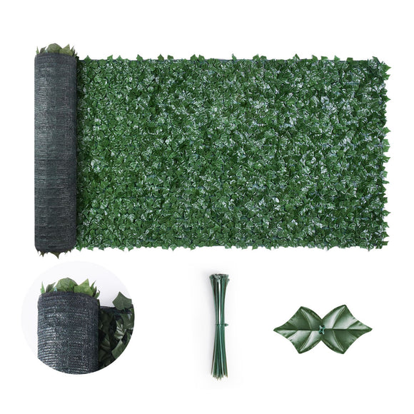 Ivy Privacy Fence, 59 x 98 in Artificial Green Wall Screen, Greenery Ivy Fence with Mesh Cloth Backing and Strengthened Joint, Faux Hedges Vine Leaf Decoration for Outdoor Garden, Yard, Balcony
