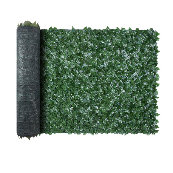 Ivy Privacy Fence, 2440 x 1830 mm Artificial Green Wall Screen, Greenery Ivy Fence with Strengthened Joint, Faux Hedges Vine Leaf Decoration for Outdoor Garden, Yard, Balcony, Patio Decor