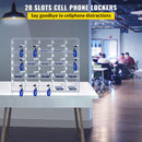Acrylic Cell Phone Locker Box Storage Cabinet Pocket w/Keys 20 Slots Clear-2