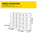 Acrylic Cell Phone Locker Box Storage Cabinet Pocket w/Keys 20 Slots Clear-7
