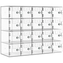 Acrylic Cell Phone Locker Box Storage Cabinet Pocket w/Keys 20 Slots Clear-10
