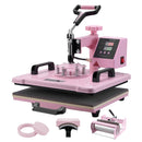 Heat Press Machine 12x15 in 5 in 1 with 30oz Tumbler Press T-Shirts Pink-1