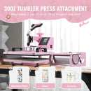 Heat Press Machine 12x15 in 5 in 1 with 30oz Tumbler Press T-Shirts Pink-3