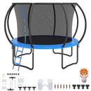 10FT Trampoline, 330 lbs Trampoline with Enclosure Net, Ladder, and Curved Pole, Heavy Duty Trampoline with Jumping Mat and Spring Cover Padding, Outdoor Recreational Trampolines for Kids Adults-1
