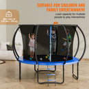 10FT Trampoline, 330 lbs Trampoline with Enclosure Net, Ladder, and Curved Pole, Heavy Duty Trampoline with Jumping Mat and Spring Cover Padding, Outdoor Recreational Trampolines for Kids Adults-2