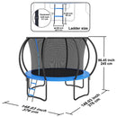 10FT Trampoline, 330 lbs Trampoline with Enclosure Net, Ladder, and Curved Pole, Heavy Duty Trampoline with Jumping Mat and Spring Cover Padding, Outdoor Recreational Trampolines for Kids Adults-8
