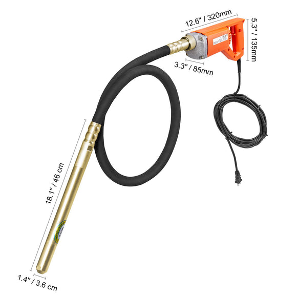Handheld Electric Concrete Vibrator 960W 2M Shaft Air Bubble Remover