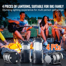 VEVOR LED Camping Lanterns Collapsible Battery Powered Flashlights Set of 4-5