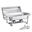 8 Qt 6 Pack Rectangle Chafing Dish Buffet Set Fullsize Pan Stainless Steel-1