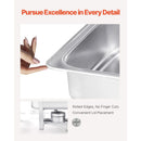 8 Qt 6 Pack Rectangle Chafing Dish Buffet Set Fullsize Pan Stainless Steel-3