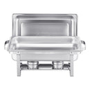 8 Qt 6 Pack Rectangle Chafing Dish Buffet Set Fullsize Pan Stainless Steel-11