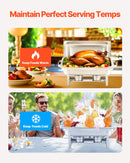 VEVOR 8 Qt 6 Pack Rectangle Chafing Dish Buffet Set Fullsize Pan Stainless Steel-4