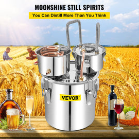VEVOR Moonshine Still Water Alcohol Distiller 50L w/Thumper Keg & Water Pump - 0