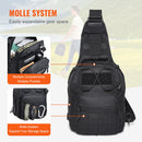 Tactical Sling Bag 10L Military Rover Shoulder Sling Backpack Black-5