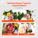 Artificial Decorative Wreath 60.96 cm White Pink Yellow Peonies Hydrangeas-4