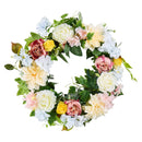Artificial Decorative Wreath 60.96 cm White Pink Yellow Peonies Hydrangeas-9