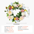 VEVOR Artificial Decorative Wreath 60.96 cm White Pink Yellow Peonies Hydrangeas-7