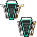Combination Wrench Set 24 PCS SAE 1/4" - 7/8" Metric 8-19mm Organizer Rack-9