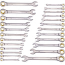 Combination Wrench Set 24 PCS SAE 1/4" - 7/8" Metric 8-19mm Organizer Rack-12