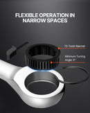 Combination Wrench Set 8-Piece Metric 8 mm to 19 mm with Organizer Rack-3