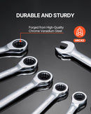 Combination Wrench Set 8-Piece Metric 8 mm to 19 mm with Organizer Rack-4