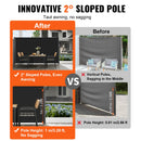Retractable Side Awning, 160X300cm Aluminum Outdoor Privacy Screen, 280g Polyester Water-proof Retractable Patio Screen, UV 30+ Room Divider Wind Screen for Patio, Backyard, Balcony, Black-3