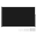 Retractable Side Awning, 160X300cm Aluminum Outdoor Privacy Screen, 280g Polyester Water-proof Retractable Patio Screen, UV 30+ Room Divider Wind Screen for Patio, Backyard, Balcony, Black-9