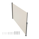 Retractable Side Awning,160X300cm Aluminum Outdoor Privacy Screen, 280g Polyester Water-proof Retractable Patio Screen, UV 30+ Room Divider Wind Screen for Patio, Backyard, Balcony, Beige-1