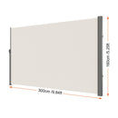 Retractable Side Awning,160X300cm Aluminum Outdoor Privacy Screen, 280g Polyester Water-proof Retractable Patio Screen, UV 30+ Room Divider Wind Screen for Patio, Backyard, Balcony, Beige-8