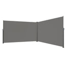 Retractable Side Awning, 160X600cm Aluminum Outdoor Privacy Screen, 280g Polyester Water-proof Retractable Patio Screen, UV 30+ Room Divider Wind Screen for Patio, Backyard, Balcony, Gray-1