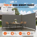 Retractable Side Awning, 160X600cm Aluminum Outdoor Privacy Screen, 280g Polyester Water-proof Retractable Patio Screen, UV 30+ Room Divider Wind Screen for Patio, Backyard, Balcony, Gray-2