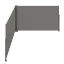 Retractable Side Awning, 160X600cm Aluminum Outdoor Privacy Screen, 280g Polyester Water-proof Retractable Patio Screen, UV 30+ Room Divider Wind Screen for Patio, Backyard, Balcony, Gray-10