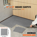 Carpet Tiles Peel and Stick, Squares Self Adhesive Carpet Floor Tile, Soft Padded Carpet Tiles, Easy Install DIY for Bedroom Living Room Indoor Outdoor (12 Tiles, Light Gray)-2