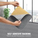 Carpet Tiles Peel and Stick, Squares Self Adhesive Carpet Floor Tile, Soft Padded Carpet Tiles, Easy Install DIY for Bedroom Living Room Indoor Outdoor (12 Tiles, Light Gray)-4