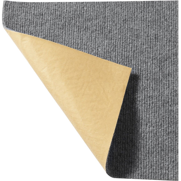 Carpet Tiles Peel and Stick, Squares Self Adhesive Carpet Floor Tile, Soft Padded Carpet Tiles, Easy Install DIY for Bedroom Living Room Indoor Outdoor (12 Tiles, Light Gray)