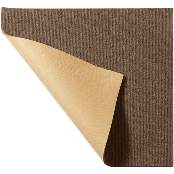 Carpet Tiles Peel and Stick, Squares Self Adhesive Carpet Floor Tile, Soft Padded Carpet Tiles, Easy Install DIY for Bedroom Living Room Indoor Outdoor (10 Tiles, Dark Brown)
