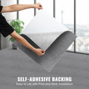 Carpet Tiles Peel and Stick, Squares Self Adhesive Carpet Floor Tile, Soft Padded Carpet Tiles, Easy Install DIY for Bedroom Living Room Indoor Outdoor (9Tiles, Light Gray)-4
