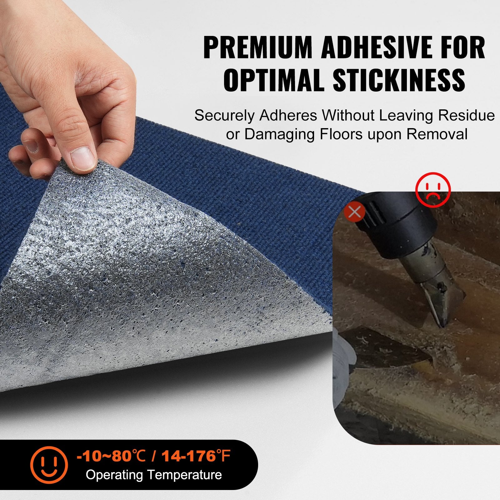 VEVOR Carpet Tiles Peel and Stick, Squares Self Adhesive Carpet Floor Tile, Soft Padded Carpet Tiles, Easy Install DIY for Bedroom Living Room Indoor Outdoor (15Tiles, Dark Blue)