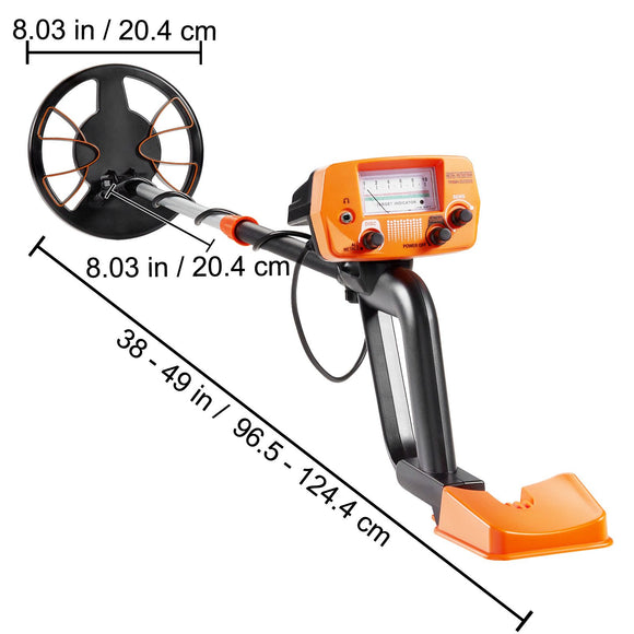 Metal Detector for Adults & Kids, 8", Professional Adjustable Higher Accuracy Gold Detector, IP68 Waterproof Coil with LCD Display Advanced DSP Chip, for Detecting Gold Coin Treasure Hunting