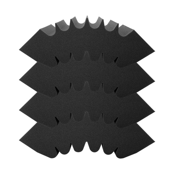 Acoustic Foam Panels 4 Pack 16.5 x 6.3 x 12 in Adhesive for Wall Ceiling