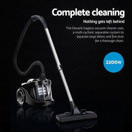 Devanti 2200W Bagless Vacuum Cleaner Black - 0
