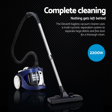 Devanti 2200W Bagless Vacuum Cleaner Blue - 0