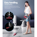 Devanti Stick Vacuum Cleaner Handheld Corded 450W Red-4