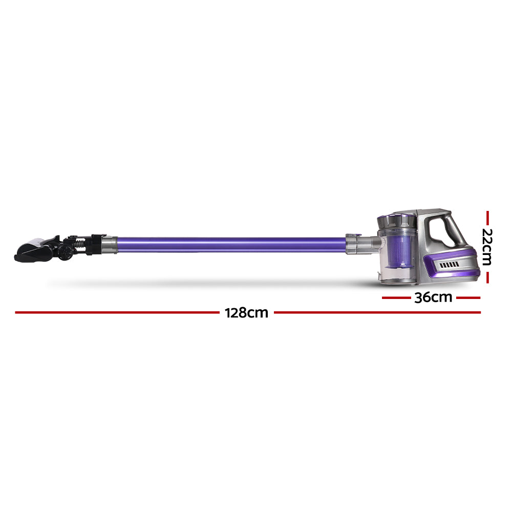 Devanti Stick Vacuum Cleaner Cordless Roller Brush 150W Purple - 0