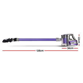 Devanti Stick Vacuum Cleaner Cordless Roller Brush 150W Purple - 0