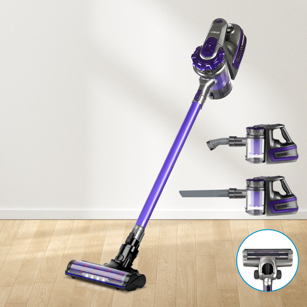 Devanti Stick Vacuum Cleaner Cordless Roller Brush 150W Purple