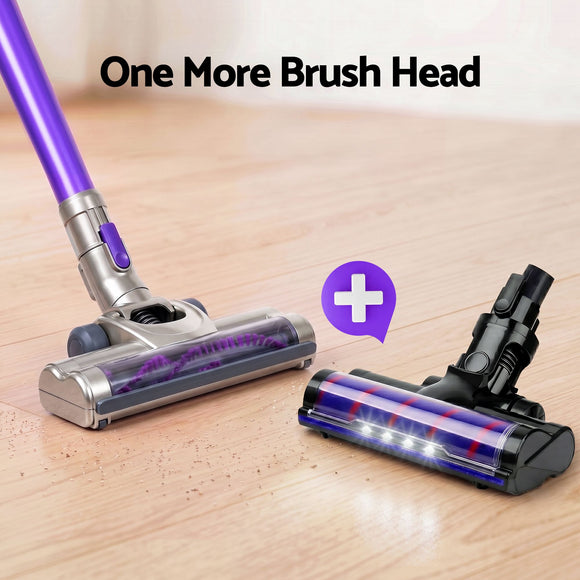 Devanti Stick Vacuum Cleaner Roller Brush Cordless 150W Purple