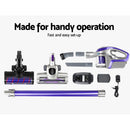Devanti Stick Vacuum Cleaner Roller Brush Cordless 150W Purple-7